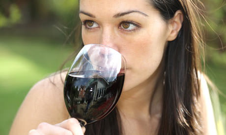 Woman drinking wine 0013